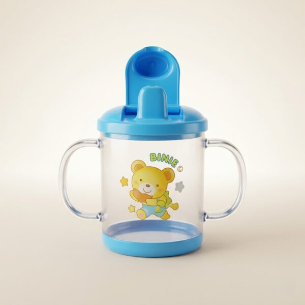 150ml Baby Mumpot with Handle – BPA Free Sippy Cup, Toddler Training Feeding Bottle, Leakproof Mini Baby Water Pot | Blue, Pink & Yellow